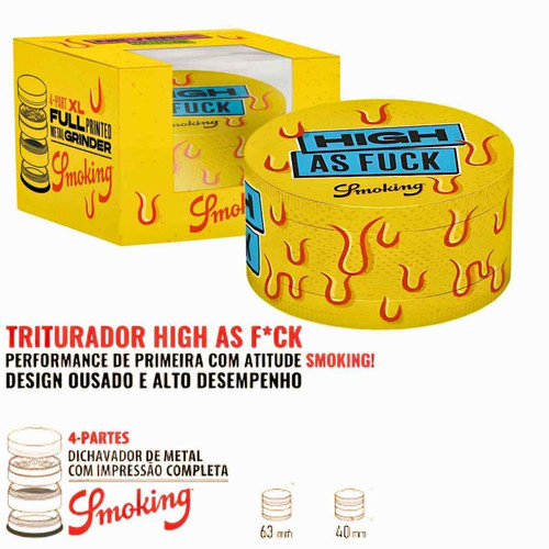 Dichavador Smoking 4 Partes XL Hing As Fuck Metal Unidade 5422 (4) (1)