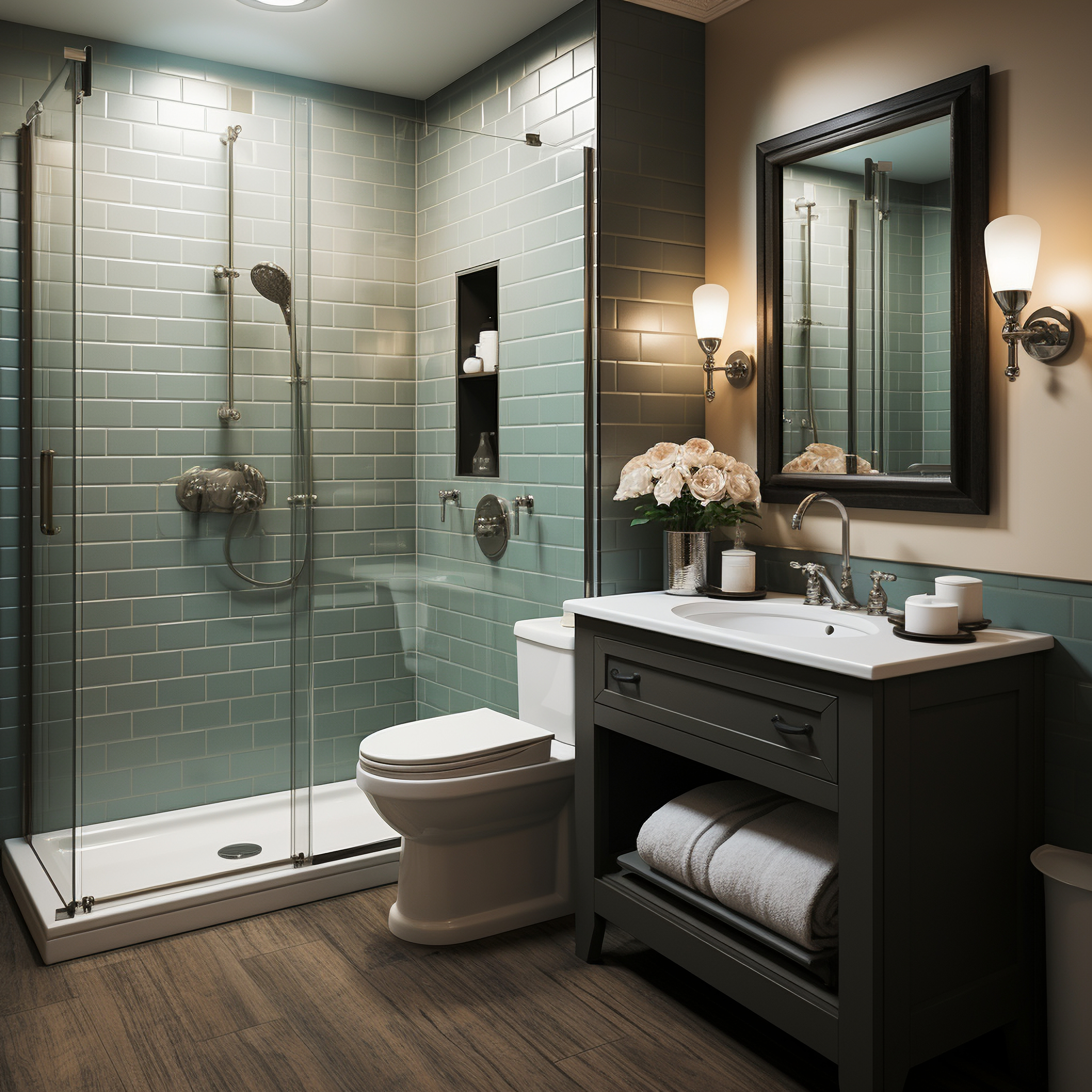 Modern master bathroom renovation with walk-in shower