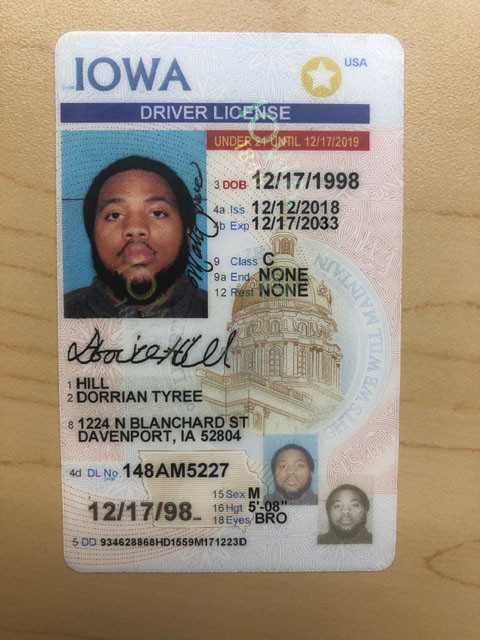 Dorrian T Hill license.jpg