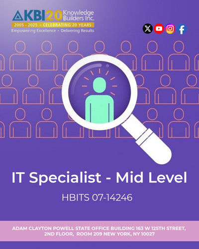 📍 New York 💼 Mid Level IT Specialist ⚡ Advance your career with us!Visit @ https www.kno.jpg