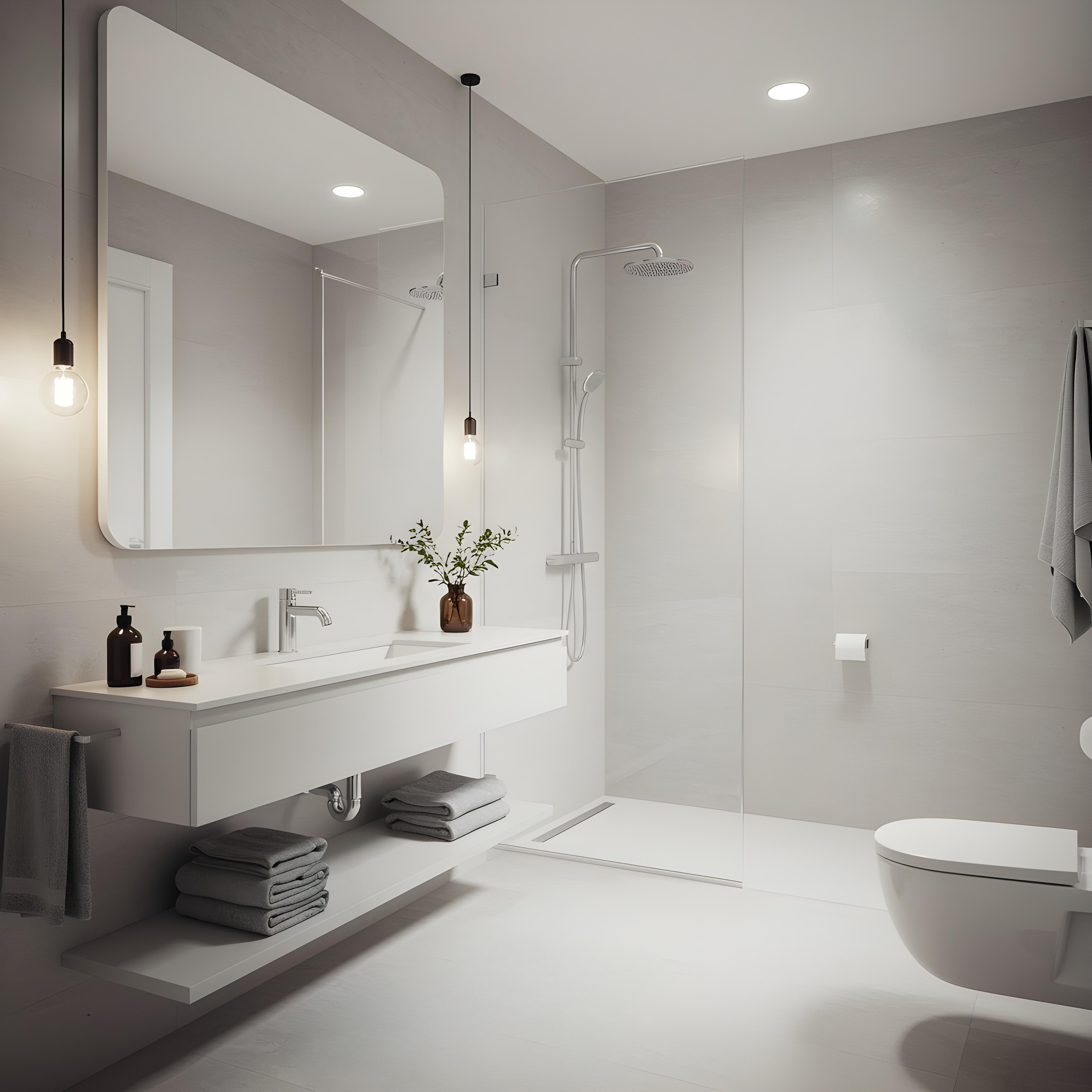 Bathroom maximizing space with smart design