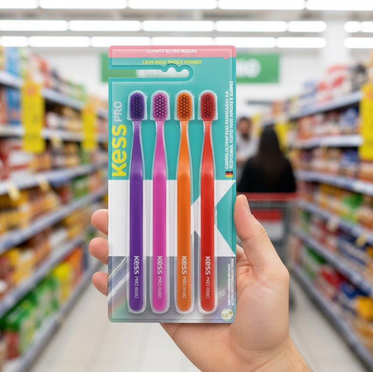 KESS PACK COM 4 ESCOVAS DENTAIS PRO EXTRA MACIAS
