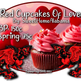 red cupcakes of love