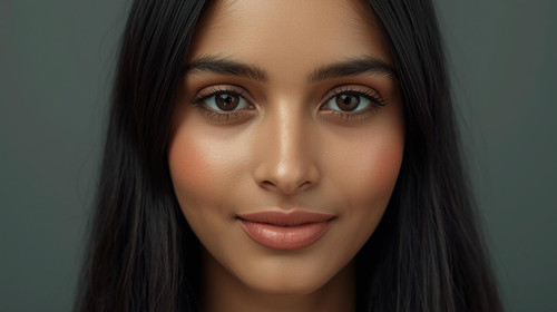 A stunning 26 year old Indian woman with fair glowing skin, deep brown almond eyes, soft round cheek.jpg