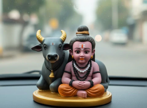 Bal Shiv Murti With Nandi For Car Dashboard.png