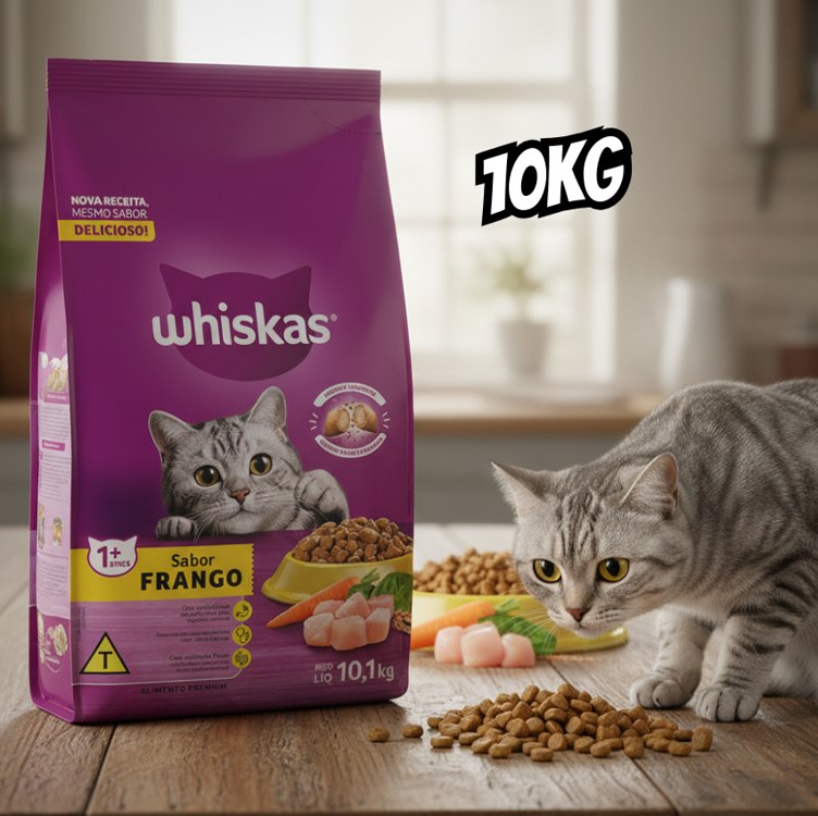 whiskas Ração Whiskas Frango Para Gatos Adultos 10 1 Kg