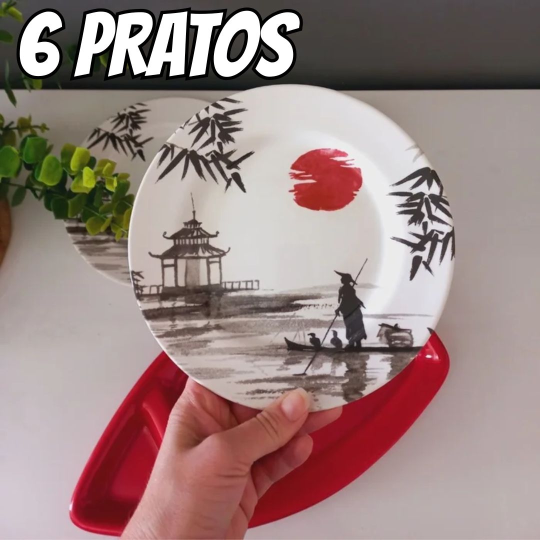Conjunto 6 de Pratos Sobremesa Japanese Collection Alleanza