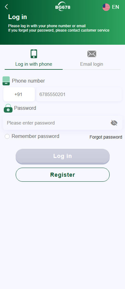 bg678 login