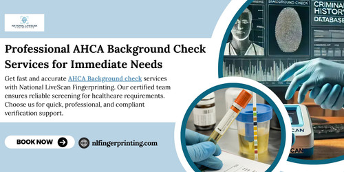 Get fast and accurate AHCA Background check services with National LiveScan Fingerprinting. Our certified team ensures reliable screening for healthcare requirements. Choose us for quick, professional, and compliant verification support.

https://nlfingerprinting.com/ahca-background-check-florida/