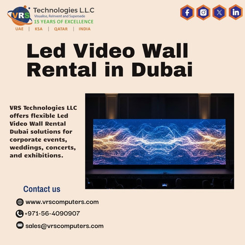 Large format displays improve visibility, engagement, and message clarity for events and business use. VRS Technologies LLC delivers reliable solutions with flexible setups ideal when choosing LED Video Wall Rental. Call +971564090907 for expert support.

Visit Us: https://www.vrscomputers.com/computer-rentals/video-wall-rental

#videowallrental #ledvideowallrental #videowallrentaldubai #ledvideowallindubai