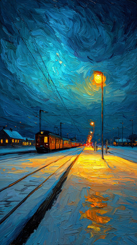 dovakin 2024 Van Gogh style snowy night train station empty pla 0c0a1769 9a8e 407a 9728 54846d0ded00.jpg
