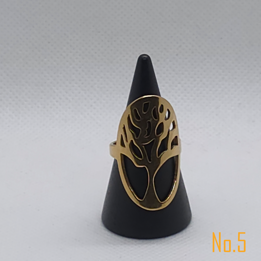 Mooie rvs zilverkleurige en goudkleurige dames ringen - Image 5