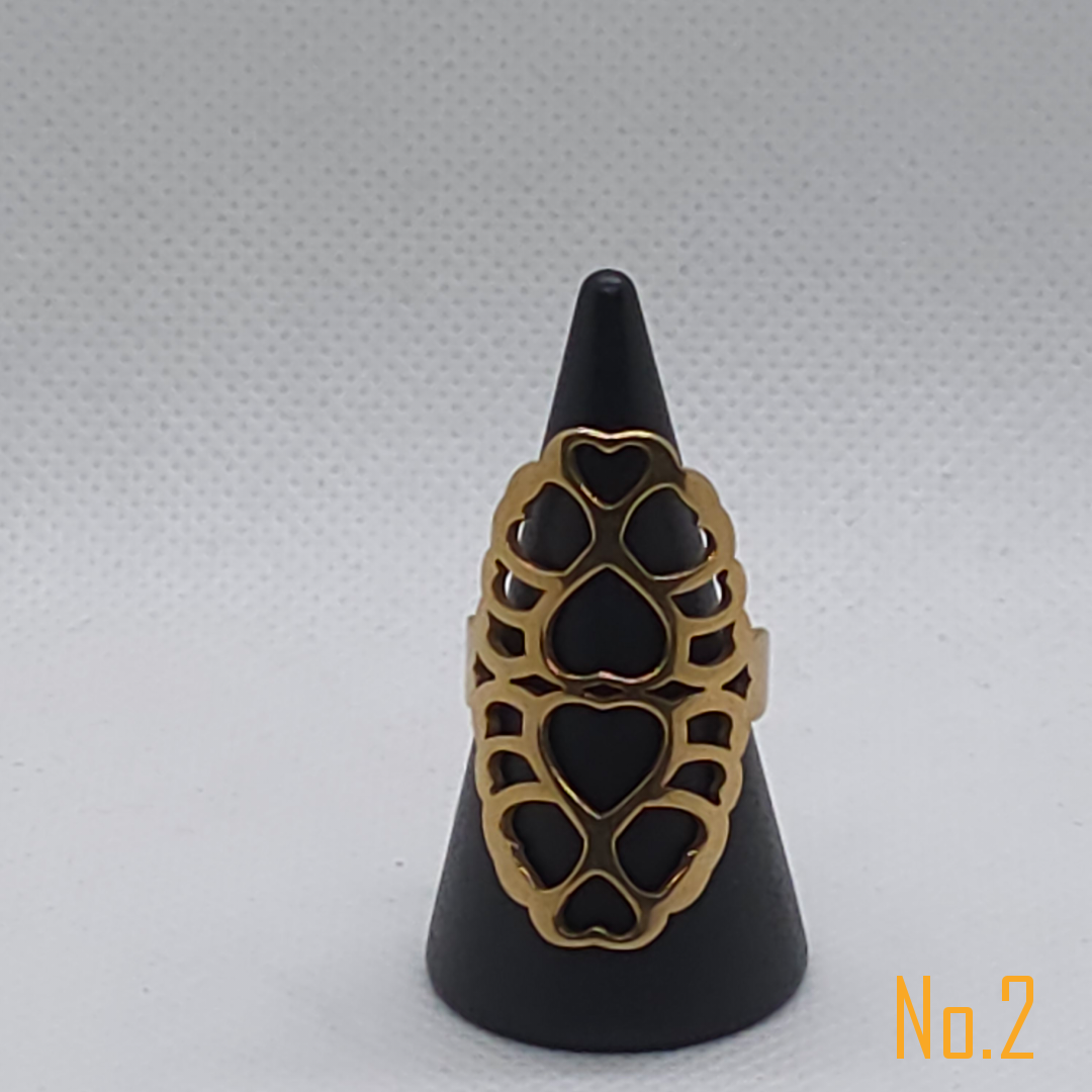 Mooie rvs zilverkleurige en goudkleurige dames ringen - Image 2