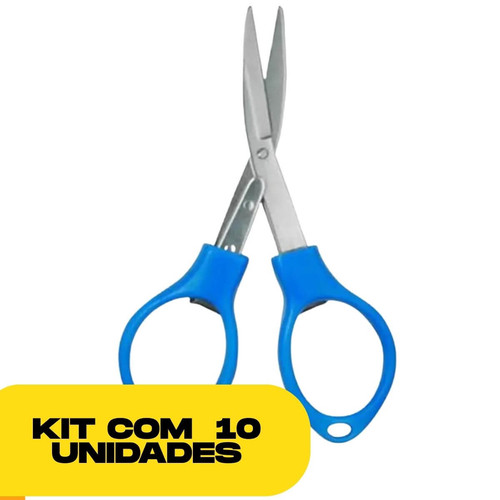 Tesoura de Plastico Dobravel Azul Kit C10 Unidades (1) (1)