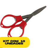 Tesoura de Plastico Dobravel Vermelha Kits C10 Unidades (1)