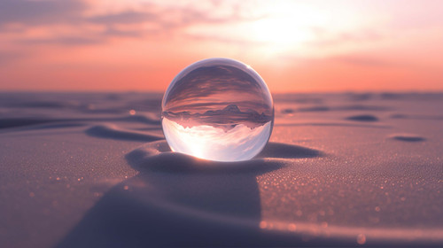 view 3d modern sphere with desert landscape.jpg