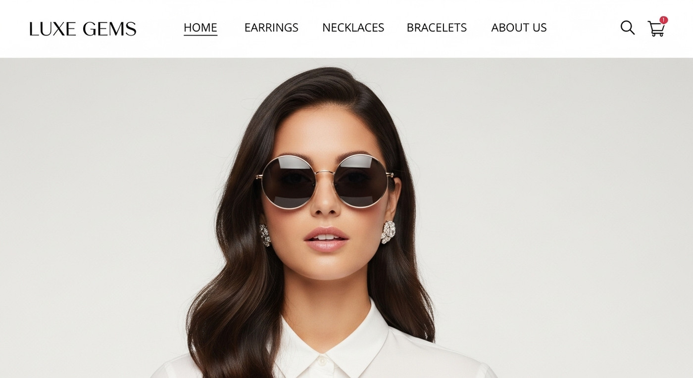 Модель в солнцезащитных очках и серьгах