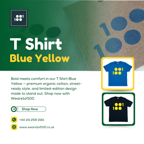 T Shirt Blue Yellow- Weare1of100.png