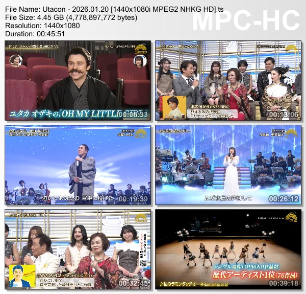 [TV-Variety] うたコン – 2026.01.20