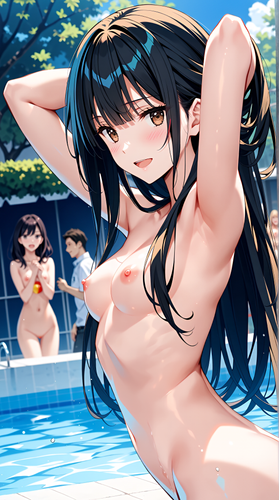 ブルーモト 【オリジナルキャラ】セイさん、プールで全裸露出 その2 131618190 p47