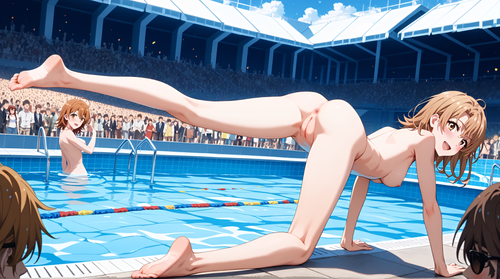 ブルーモト いろはちゃん、プールで全裸露出　その2 130893202 p17