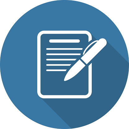 Summary Icon. Business Concept. Flat Design. Isolated Illustration. Long Shadow..jpg