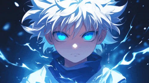 hxh killua dark blue gif desktop wallpaper preview.gif