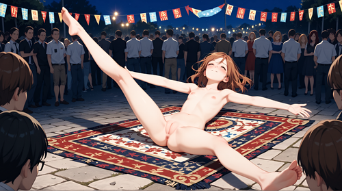 ブルーモト 【オリジナルキャラ】みなこちゃん、夜の祭りで全裸露出 131531820 p25