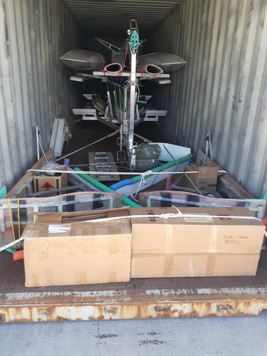 cargo container packed