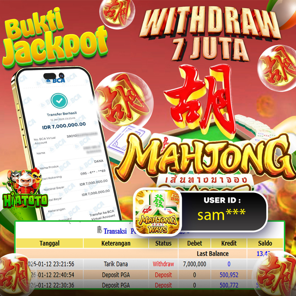 HIATOTO JACKPOT!!! Jackpot MAHJONG WAYS  Sebesar Rp,7.000.000 Juta Di Bayar Lunas!