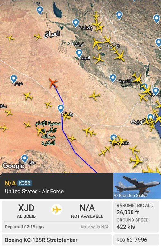 طائرتين عسكرية أمريكية تزويد بالوقود نوع KC -135Rفي سماء العراق...