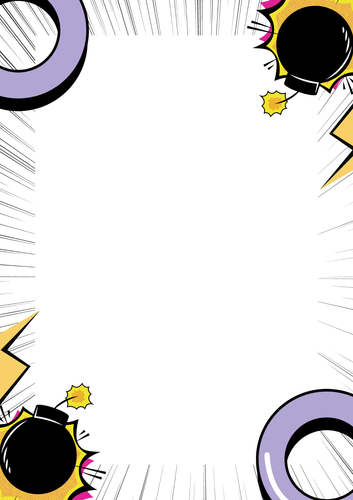 Purple Yellow and Black Comic Page Border Poster.png