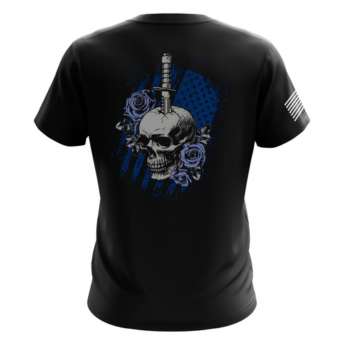 02 Men s Tee Back blue roses skull knife .jpg