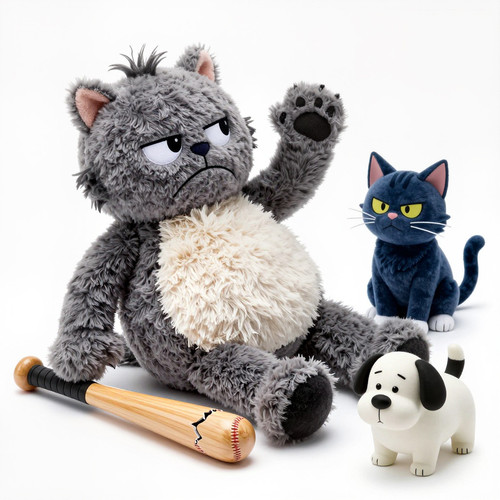 Big Belly Bob BBB is now depicted as a flattened slightly squashed plush toy with a goofy exaggerate.jpg