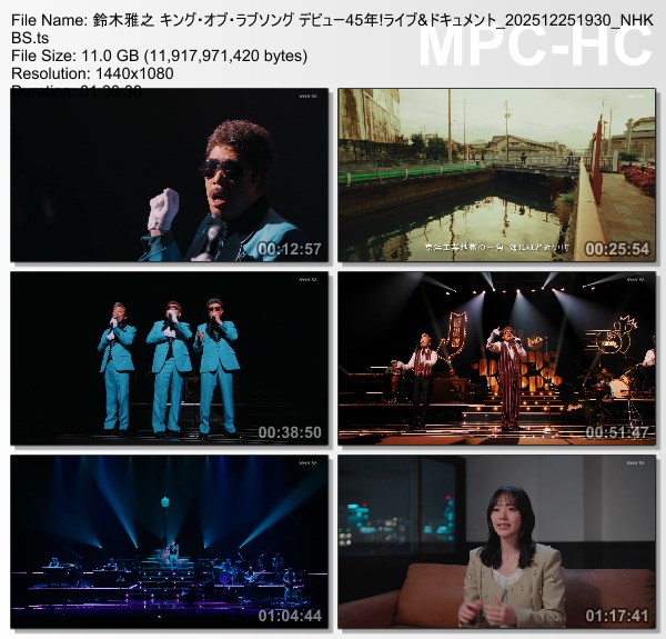 [TV-Variety] 鈴木雅之 – キング・オブ・ラブソング　デビュー４５年！ライブ＆ドキュメント (NHK 2025.12.25)