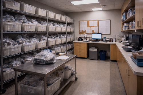 Patient belongings storage room