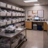 Patient belongings storage room
