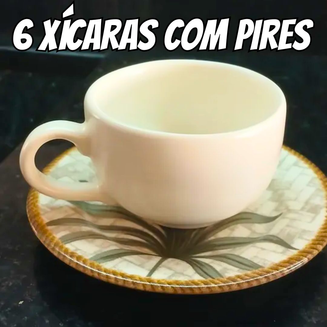 Conjunto 6 Xicaras de Café com Pires Eudora Alleanza