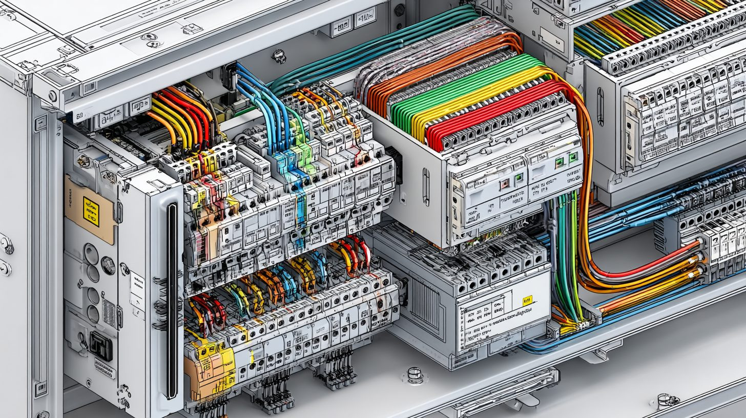 Схема распределения питания с использованием клеммных колодок в шкафу автоматики
