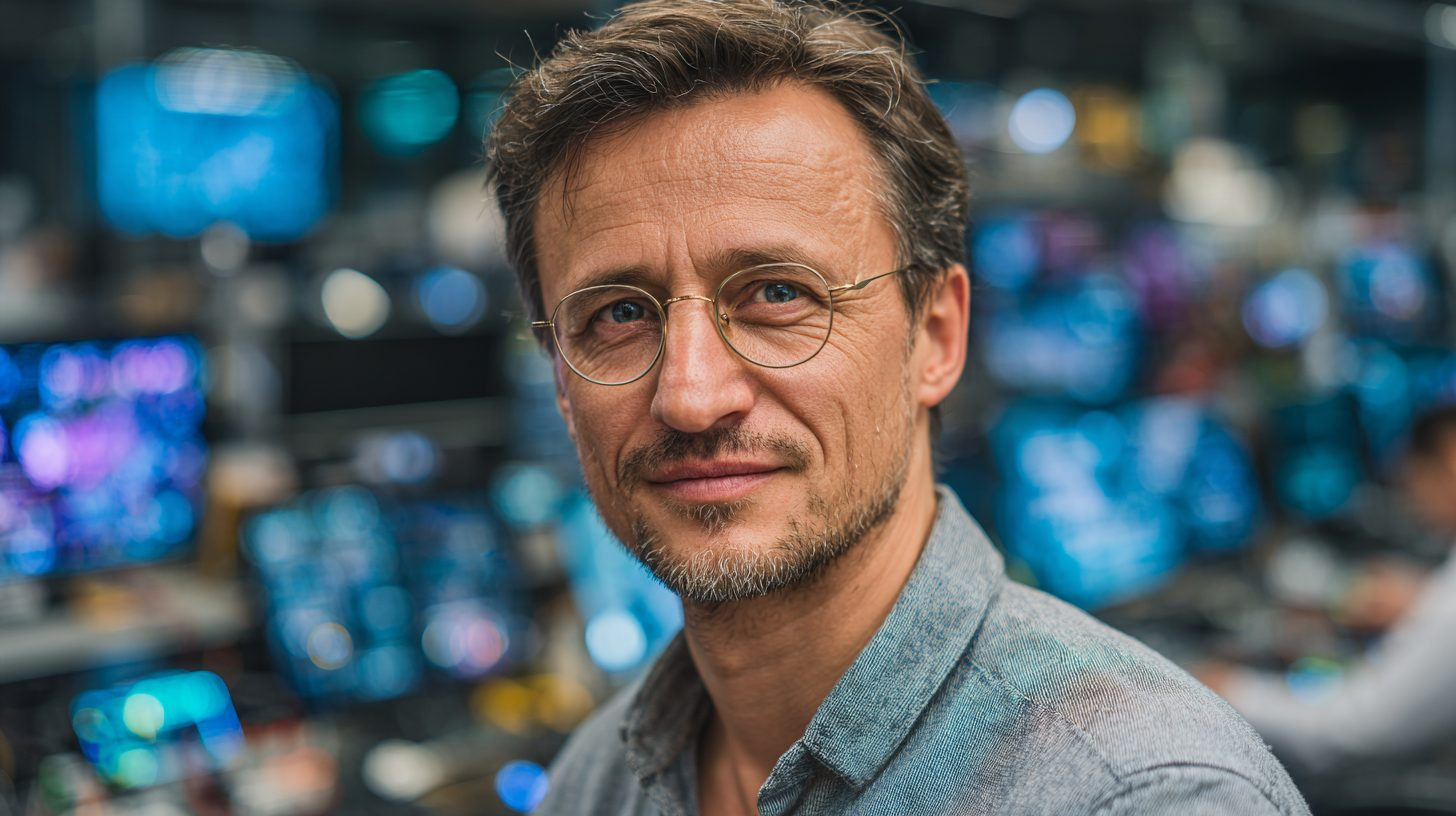 Дмитрий Соколов — портрет автора статьи, фото в профессиональной среде с элементами автомобильной электроники