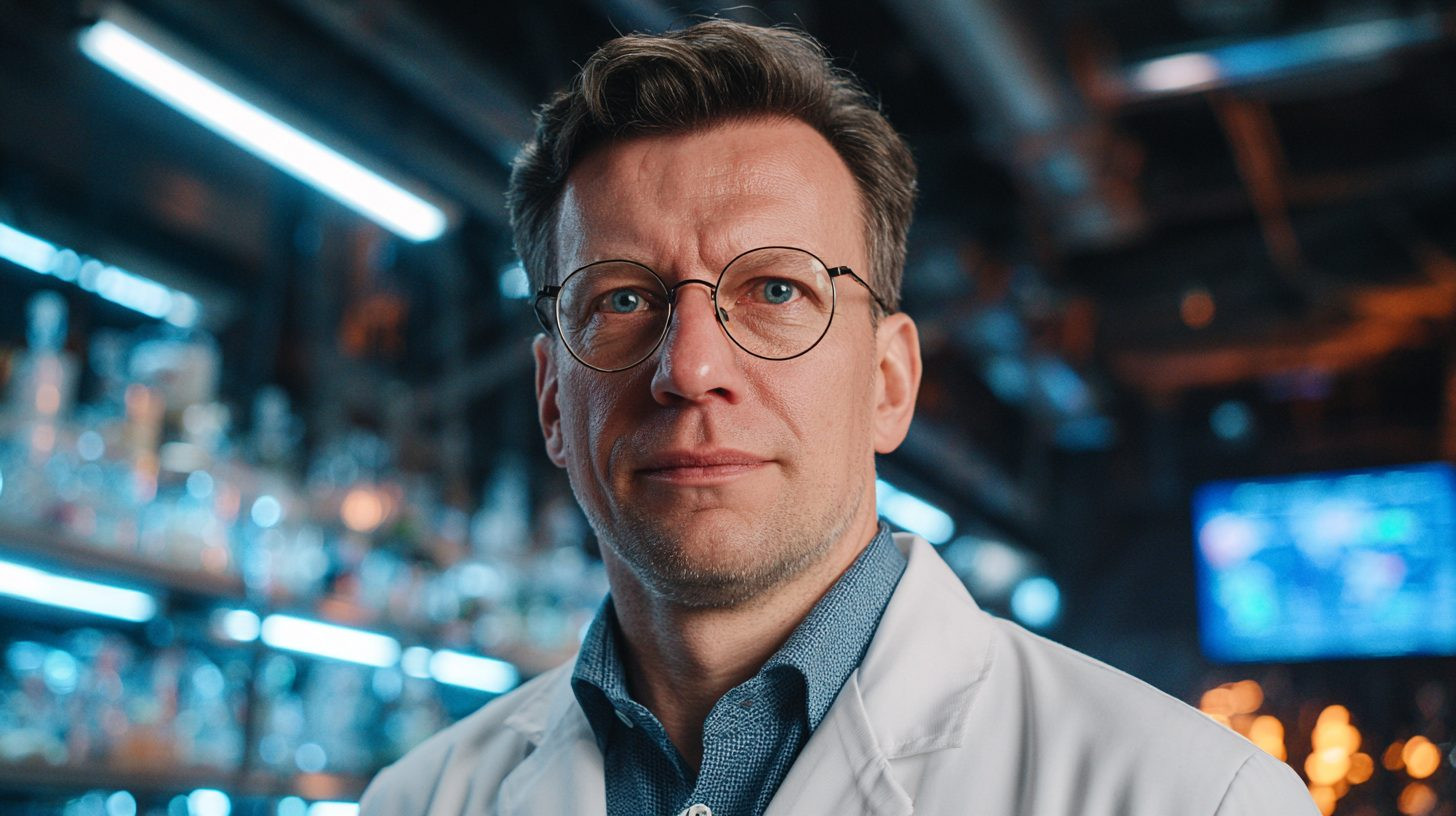 Сергей Волков — портрет инженера в лабораторной обстановке с оборудованием