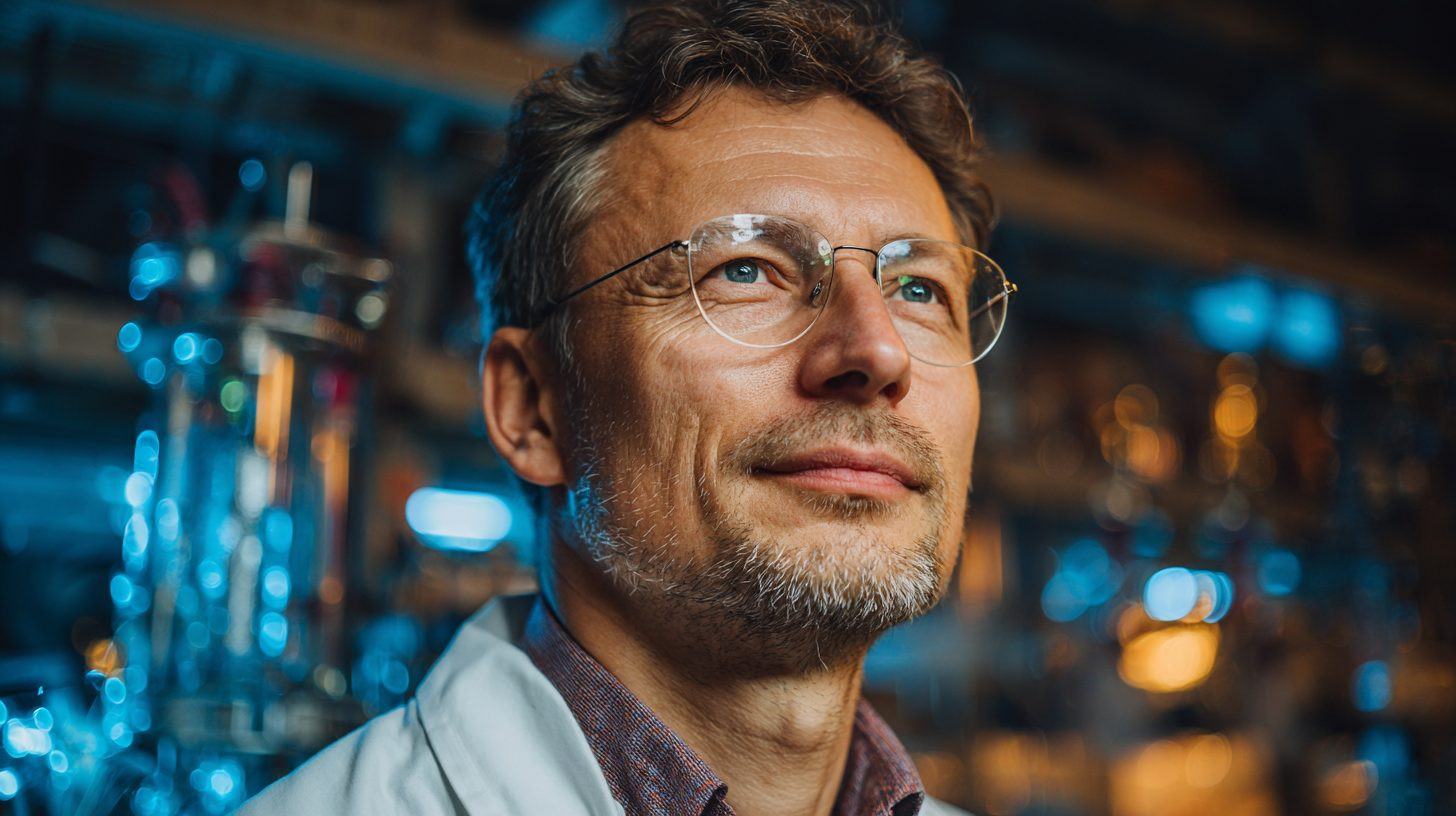 Дмитрий Соколов — портрет инженера в лабораторной обстановке с оборудованием для охлаждения