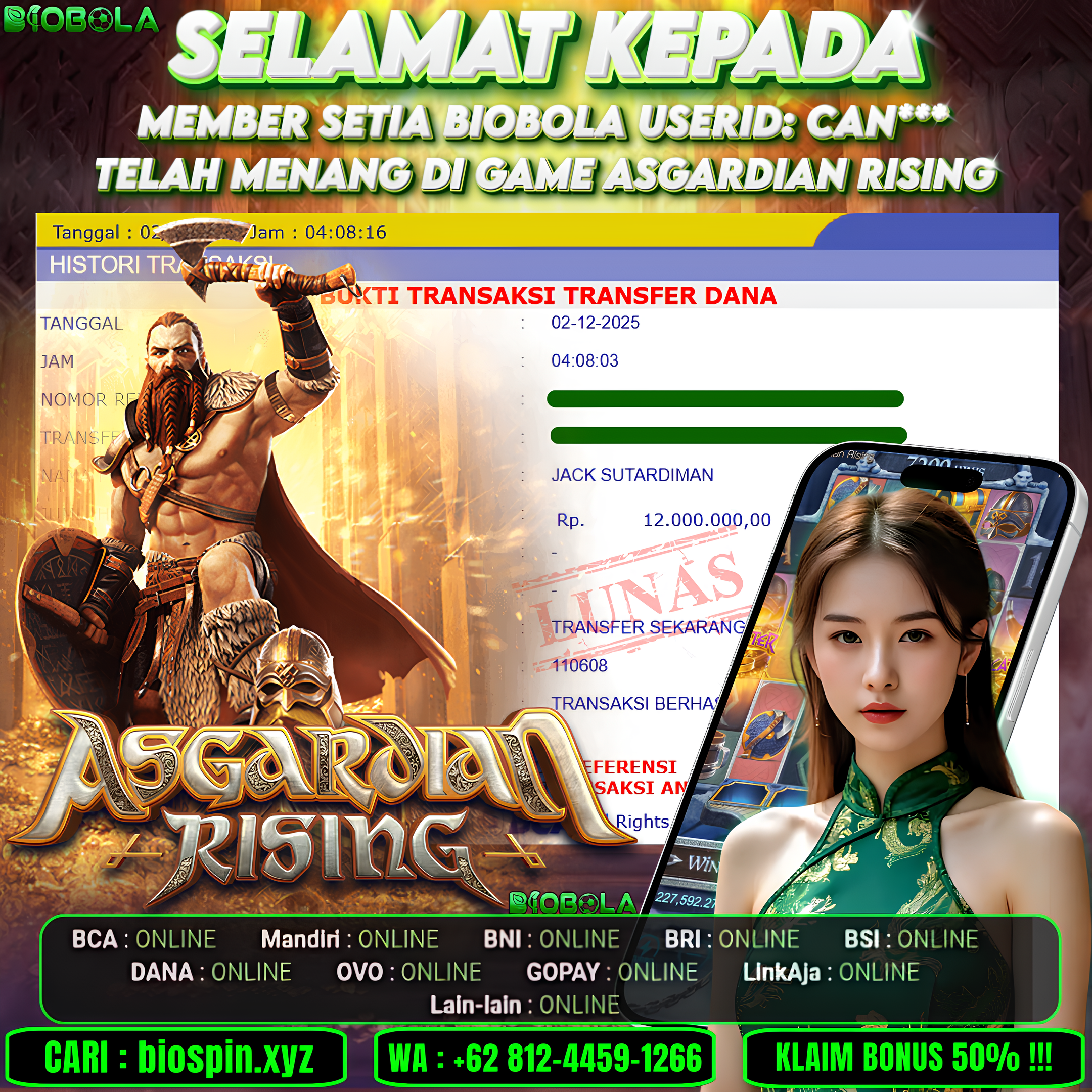 JP ASGARDIAN RISING 12 JT DI BAYR LUNAS !!