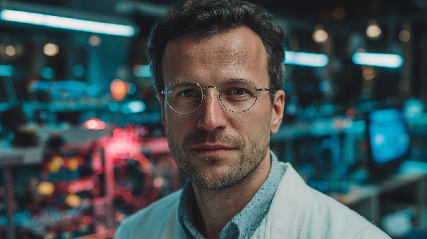 Дмитрий Козлов — портрет автора статьи, профессиональное фото инженера в лаборатории с оборудованием