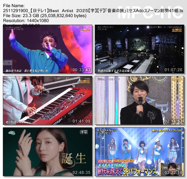 [TV-Variety] 日テレ系音楽の祭典　ベストアーティスト – Best Artist 2025 第二部