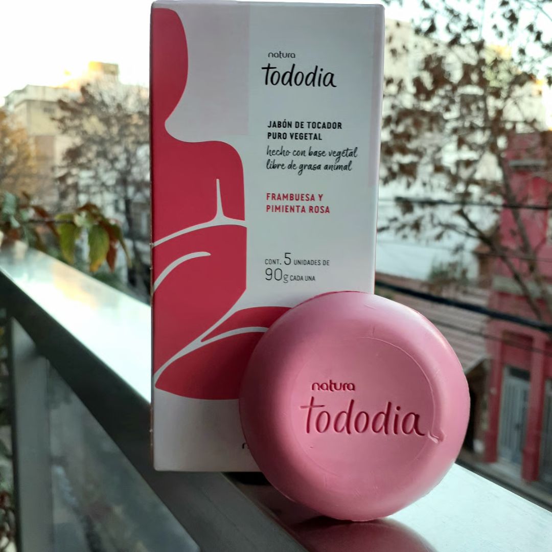 Sabonete Natura Tododia framboesa e pimenta rosa 5 unidades de 90g