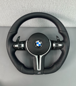 M3:M5 full leather flat bottom steering silver.png