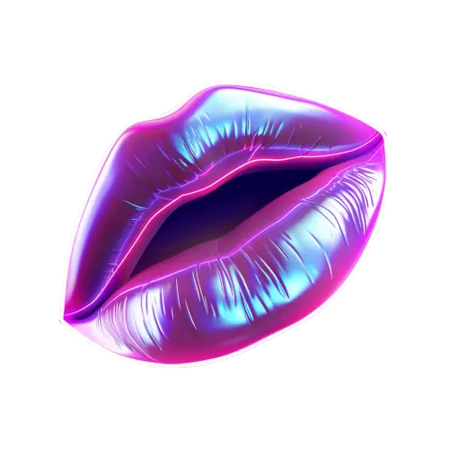 neon glossy lips isolated on transparent background free png.webp