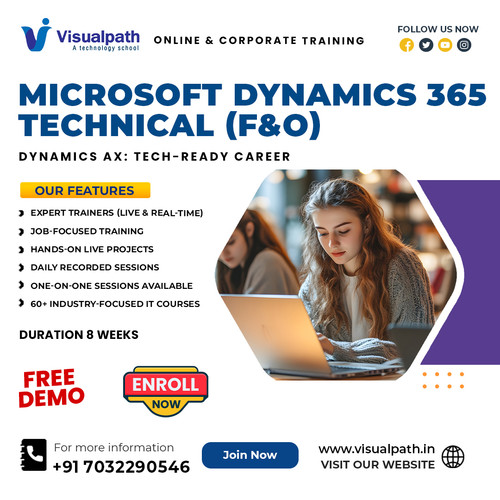 Visualpath provides MicroSoft Dynamics Ax Training as a structured ERP program delivered by an experienced training institute. The focus is on how Dynamics AX supports real organizations, covering business workflows, data flow, and system behavior. Learning is practical and role-oriented, helping professionals gain confidence for real project, support, and implementation work. Call +91-7032290546 today.

WhatsApp: https://wa.me/c/917032290546
Visit: https://www.visualpath.in/online-microsoft-dynamics-ax-technical-training.html
Visit our Blog: https://visualpathblogs.com/category/d365-ax-technical/