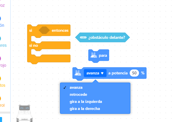 Codey Sensores Obstáculos
